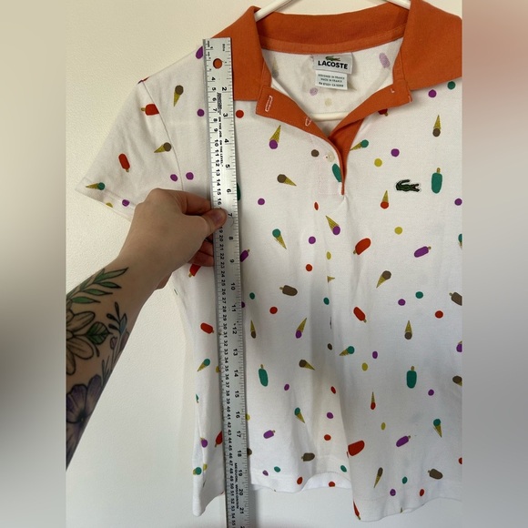 Lacoste White Ice Cream Polo Size Girls 16 - Picture 5 of 7